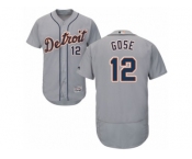 Men's Majestic Detroit Tigers #12 Anthony Gose Grey Flexbase Authentic Collection MLB Jersey
