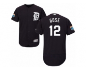Men's Majestic Detroit Tigers #12 Anthony Gose Navy Blue Flexbase Authentic Collection MLB Jersey
