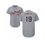 Men's Majestic Detroit Tigers #19 Anibal Sanchez Grey Flexbase Authentic Collection MLB Jersey