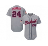 Men's Majestic Detroit Tigers #24 Miguel Cabrera Grey Fashion Stars & Stripes Flex Base MLB Jersey