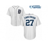 Men's Majestic Detroit Tigers #27 Jordan Zimmermann Authentic White Home Cool Base MLB Jersey