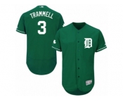 Men's Majestic Detroit Tigers #3 Alan Trammell Green Celtic Flexbase Authentic Collection MLB Jersey