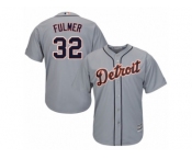 Men's Majestic Detroit Tigers #32 Michael Fulmer Replica Grey Road Cool Base MLB Jersey