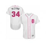 Men's Majestic Detroit Tigers #34 James McCann Authentic White 2016 Mother's Day Fashion Flex Base MLB Jersey