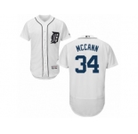 Men's Majestic Detroit Tigers #34 James McCann White Flexbase Authentic Collection MLB Jersey