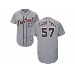 Men's Majestic Detroit Tigers #57 Francisco Rodriguez Grey Flexbase Authentic Collection MLB Jersey