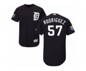 Men's Majestic Detroit Tigers #57 Francisco Rodriguez Navy Blue Flexbase Authentic Collection MLB Jersey