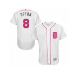 Men's Majestic Detroit Tigers #8 Justin Upton Authentic White 2016 Mother's Day Fashion Flex Base MLB Jersey