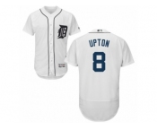 Men's Majestic Detroit Tigers #8 Justin Upton White Flexbase Authentic Collection MLB Jersey