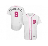 Men's Majestic Detroit Tigers #9 Nick Castellanos Authentic White 2016 Mother's Day Fashion Flex Base MLB Jersey