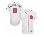 Men's Majestic Detroit Tigers #9 Nick Castellanos Authentic White 2016 Mother's Day Fashion Flex Base MLB Jersey
