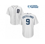 Men's Majestic Detroit Tigers #9 Nick Castellanos Authentic White Home Cool Base MLB Jersey