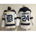 mlb jerseys detroit tigers #24 cabrera white[pullover hooded sweatshirt]