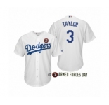 2019 Armed Forces Day #3 Chris Taylor Los Angeles Dodgers White Jersey