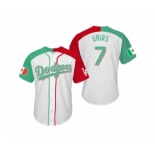 Julio Urias #7 Los Angeles Dodgers Two-Tone Mexican Heritage Night Cool Base Jersey