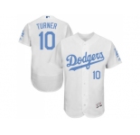 Los Angeles Dodgers #10 Justin Turner White Flexbase Authentic Collection 2016 Father's Day Stitched Baseball Jersey