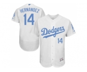Los Angeles Dodgers #14 Enrique Hernandez White Flexbase Authentic Collection 2016 Father's Day Stitched Baseball Jersey