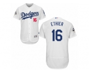 Los Angeles Dodgers #16 Andre Ethier Authentic White Home 2017 World Series Bound Flex Base MLB Jersey