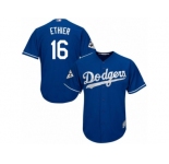 Los Angeles Dodgers #16 Andre Ethier Replica Royal Blue Alternate 2017 World Series Bound Cool Base MLB Jersey