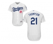 Los Angeles Dodgers #21 Trayce Thompson White Flexbase Authentic Collection Stitched Baseball Jersey