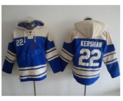Los Angeles Dodgers #22 Clayton Kershaw Blue Sawyer Hooded Sweatshirt MLB Hoodie