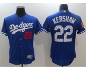 Los Angeles Dodgers #22 Clayton Kershaw Royal 2017 Spring Training Flexbase Authentic Collection Stitched Baseball Jersey
