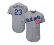 Los Angeles Dodgers #23 Adrian Gonzalez Grey Flexbase Authentic Collection Stitched Baseball Jersey