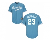 Los Angeles Dodgers #23 Adrian Gonzalez Light Blue Cooperstown Throwback Stitched Baseball Jersey