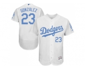 Los Angeles Dodgers #23 Adrian Gonzalez White Flexbase Authentic Collection 2016 Father's Day Stitched Baseball Jersey