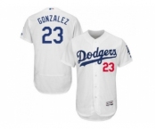 Los Angeles Dodgers #23 Adrian Gonzalez White Flexbase Authentic Collection Stitched Baseball Jersey