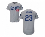 Los Angeles Dodgers #23 Kirk Gibson Grey Flexbase Authentic Collection Stitched Baseball Jersey