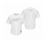 Los Angeles Dodgers #3 Chris Taylor CT3 White 2019 Players' Weekend Replica Jersey