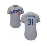 Los Angeles Dodgers #31 Joc Pederson Authentic Grey Road 2017 World Series Bound Flex Base MLB Jersey