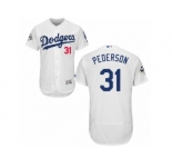 Los Angeles Dodgers #31 Joc Pederson Authentic White Home 2017 World Series Bound Flex Base MLB Jersey