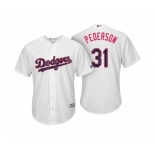 Los Angeles Dodgers #31 Joc Pederson White 2017 Independence Day Cool Base Jersey