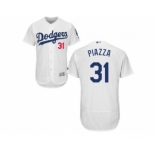 Los Angeles Dodgers #31 Mike Piazza White Flexbase Authentic Collection Stitched Baseball Jersey