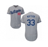 Los Angeles Dodgers #33 Tony Watson Authentic Grey Road 2017 World Series Bound Flex Base MLB Jersey