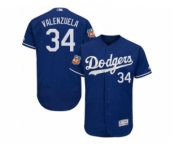 Los Angeles Dodgers #34 Fernando Valenzuela Blue Flexbase Authentic Collection Stitched Baseball Jerse