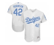 Los Angeles Dodgers #42 Jackie Robinson White Flexbase Authentic Collection 2016 Father's Day Stitched Baseball Jersey