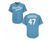 Los Angeles Dodgers #47 Howie Kendrick Light Blue Cooperstown Throwback Stitched Baseball Jersey