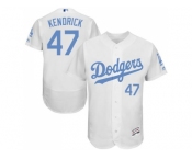 Los Angeles Dodgers #47 Howie Kendrick White Flexbase Authentic Collection 2016 Father's Day Stitched Baseball Jersey