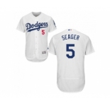 Los Angeles Dodgers #5 Corey Seager White Flexbase Authentic Collection Stitched Baseball Jersey