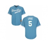 Los Angeles Dodgers #5 Juan Uribe Light Blue Cooperstown Throwback Stitched Baseball Jersey