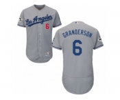 Los Angeles Dodgers #6 Curtis Granderson Authentic Grey Road 2017 World Series Bound Flex Base MLB Jersey