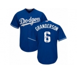 Los Angeles Dodgers #6 Curtis Granderson Authentic Royal Blue Team Logo Fashion Cool Base MLB Jersey