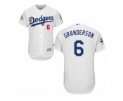 Los Angeles Dodgers #6 Curtis Granderson Authentic White Home 2017 World Series Bound Flex Base MLB Jersey