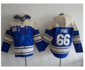 Los Angeles Dodgers #66 Yasiel Puig Blue Sawyer Hooded Sweatshirt MLB Hoodie