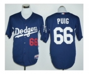 Los Angeles Dodgers #66 Yasiel Puig Navy Blue Cooperstown Stitched Baseball Jersey