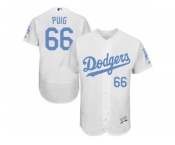 Los Angeles Dodgers #66 Yasiel Puig White Flexbase Authentic Collection 2016 Father's Day Stitched Baseball Jersey