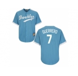 Los Angeles Dodgers #7 Alex Guerrero Light Blue Cooperstown Throwback Stitched Baseball Jersey